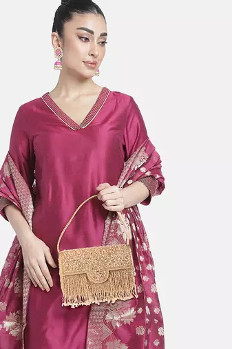 indian  gift for women evening bag clutch ethnic bride purse with drawstring