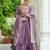 Lavender vichitra silk readymade anarkali suit with embroidery & sequin  work