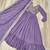 Lavender vichitra silk readymade anarkali suit with embroidery & sequin  work