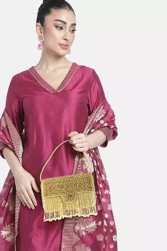 indian  gift for women evening bag clutch ethnic bride purse with drawstring