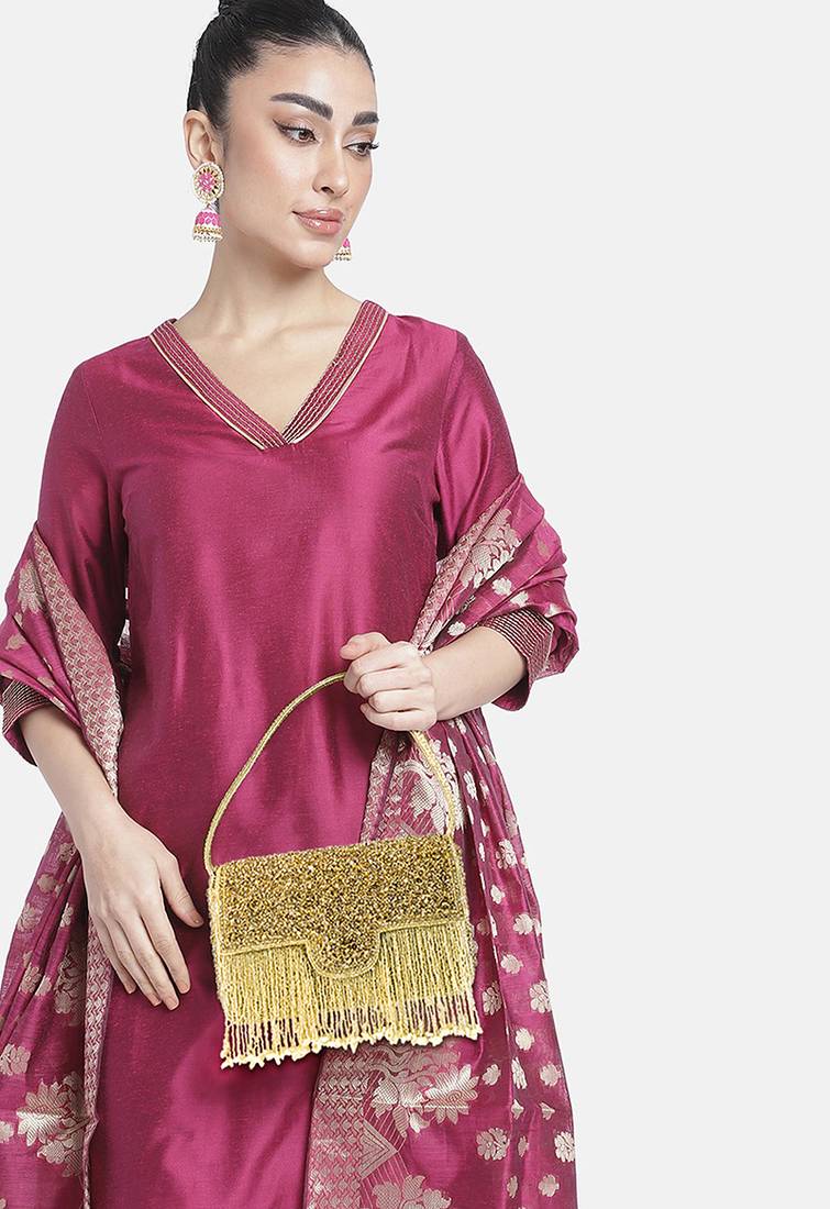 indian  gift for women evening bag clutch ethnic bride purse with drawstring