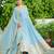 Blue silk readymade anarkali suit with embroidery & sequin  work