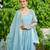 Blue silk readymade anarkali suit with embroidery & sequin  work