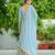 Blue silk readymade anarkali suit with embroidery & sequin  work