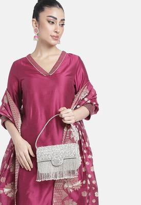 indian  gift for women evening bag clutch ethnic bride purse with drawstring 2