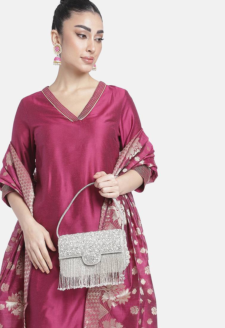 indian  gift for women evening bag clutch ethnic bride purse with drawstring