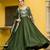 Mehendi vichitra silk readymade anarkali suit with thread embroidery work