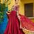 Maroon vichitra silk readymade anarkali suit with thread embroidery work