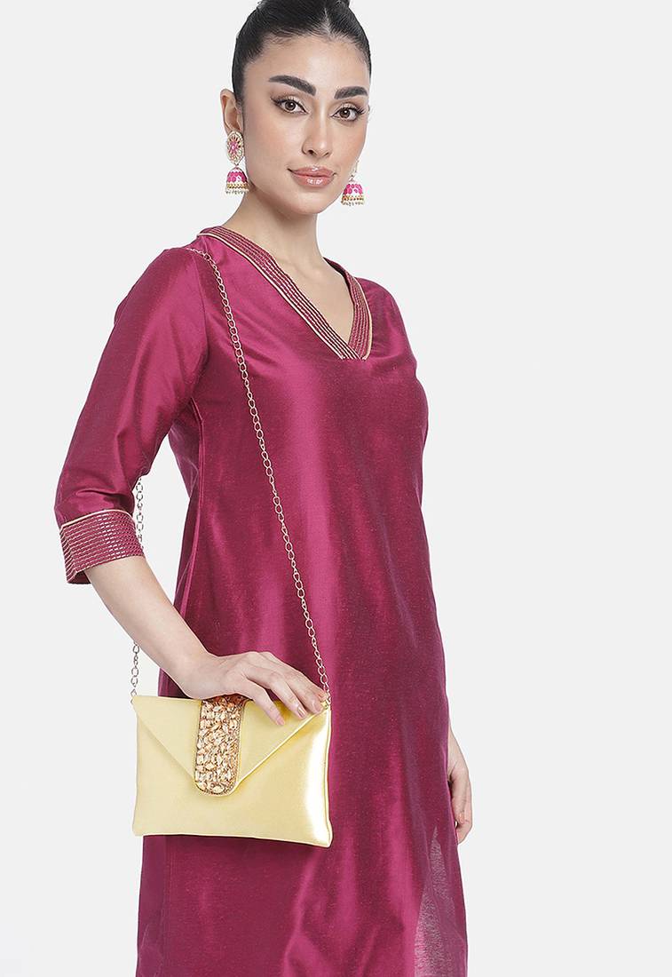 golden clutch women's purse bridal bag for casual detachable strap evening sling bag