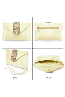 golden clutch women's purse bridal bag for casual detachable strap evening sling bag 5