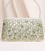 silver embellished clutch handbag purses for women evening bridal bag