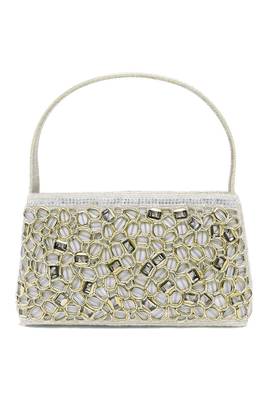 silver embellished clutch handbag purses for women evening bridal bag 2