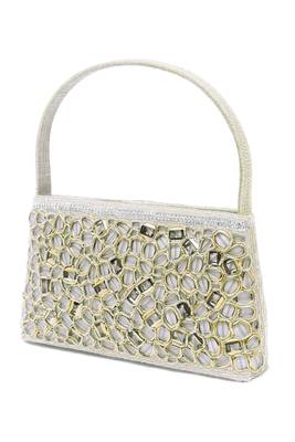 silver embellished clutch handbag purses for women evening bridal bag 3