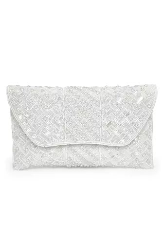 white embellished clutch bag ethnic purse for women & girls