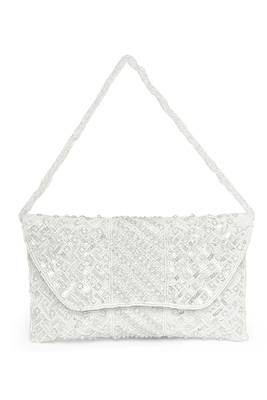 white embellished clutch bag ethnic purse for women & girls 4