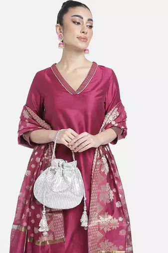 Indian potli bags for women evening bag clutch ethnic bride purse with drawstring