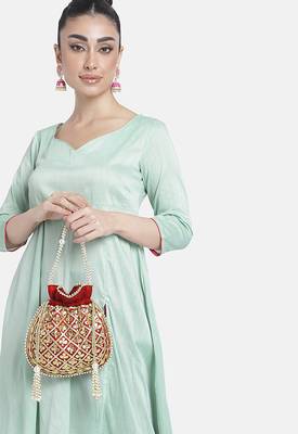 Indian potli bags for women evening bag clutch ethnic bride purse with drawstring 2