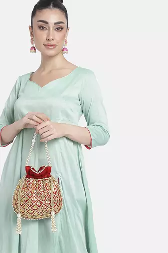 Indian potli bags for women evening bag clutch ethnic bride purse with drawstring