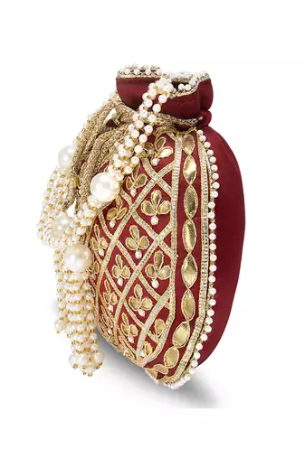 Indian potli bags for women evening bag clutch ethnic bride purse with drawstring