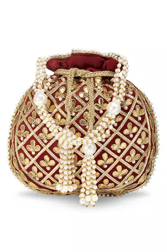 Indian potli bags for women evening bag clutch ethnic bride purse with drawstring