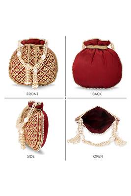 Indian potli bags for women evening bag clutch ethnic bride purse with drawstring 5