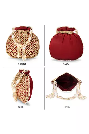 Indian potli bags for women evening bag clutch ethnic bride purse with drawstring
