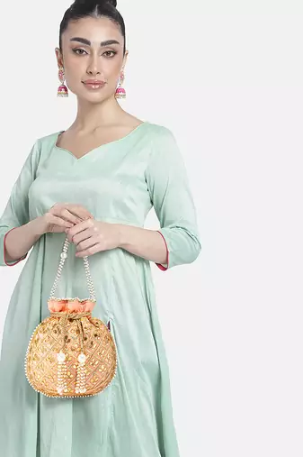 Indian potli bags gift for women evening bag clutch ethnic bride purse with drawstring