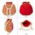 Red embellished potli bag ethnic wristlet purse for women