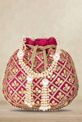 Indian potli bags for women evening bag clutch ethnic bride purse with drawstring 1