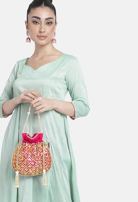 Indian potli bags for women evening bag clutch ethnic bride purse with drawstring 2