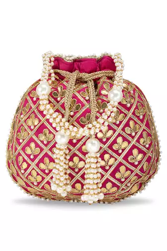 Indian potli bags for women evening bag clutch ethnic bride purse with drawstring
