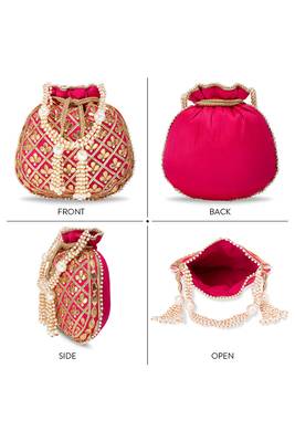 Indian potli bags for women evening bag clutch ethnic bride purse with drawstring 4