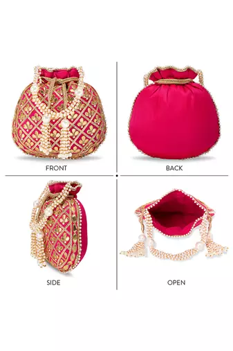 Indian potli bags for women evening bag clutch ethnic bride purse with drawstring