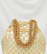 Cream potli bag gift handmade evening bag stylish wristlet bridal purse fashion bag for women