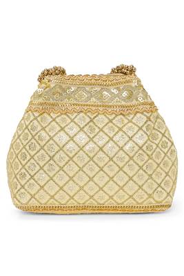 Cream potli bag gift handmade evening bag stylish wristlet bridal purse fashion bag for women 4