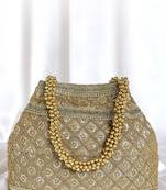 Golden potli bag gift for women handmade evening wristlet handbag stylish bridal purse fashion bag