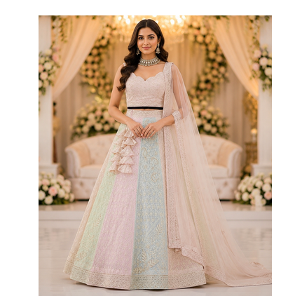 Pastel Georgette Lehenga Choli With Blouse 1