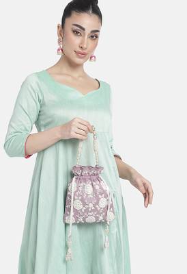 Lavender potli bag gift for women handmade evening wristlet handbag stylish bridal purse fashion bag 2