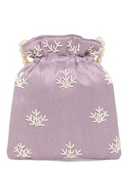 Lavender potli bag gift for women handmade evening wristlet handbag stylish bridal purse fashion bag 4