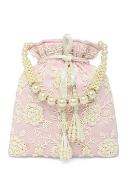 Pink potli bag gift for women handmade evening bag stylish bridal wristlet purse fashion bag 3