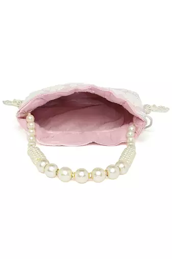 Pink potli bag gift for women handmade evening bag stylish bridal wristlet purse fashion bag