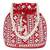Embellished red potli bag handbag wristlet purse for women