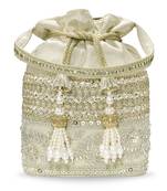 Embellished potli bag ethnic wristlet purse for women