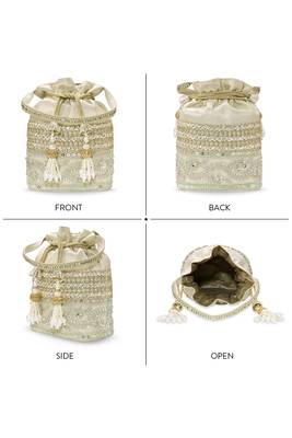 Embellished potli bag ethnic wristlet purse for women 4