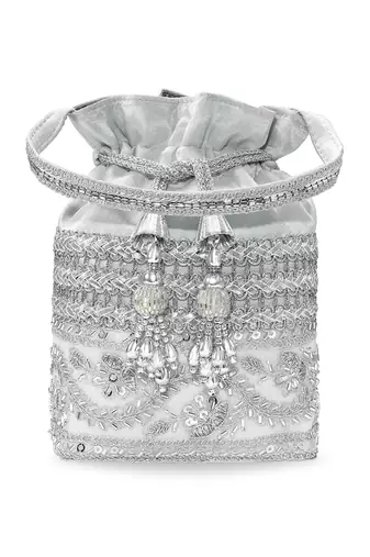 Embellished potli bag ethnic wristlet purse for women