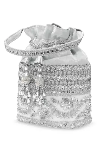 Embellished potli bag ethnic wristlet purse for women