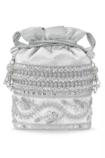 Embellished potli bag ethnic wristlet purse for women