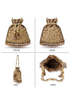 Indian potli bags gift for women evening bag clutch ethnic bride purse with drawstring 3