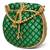 Green ethnic embroidered potli bag for women