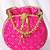 Rani pink ethnic embroidered potli bag for women